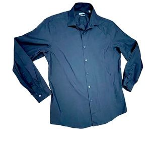 KENNETH COLE REACTION | BUTTON DOWN DRESS SHIRT | SLIM FIT | BLACK